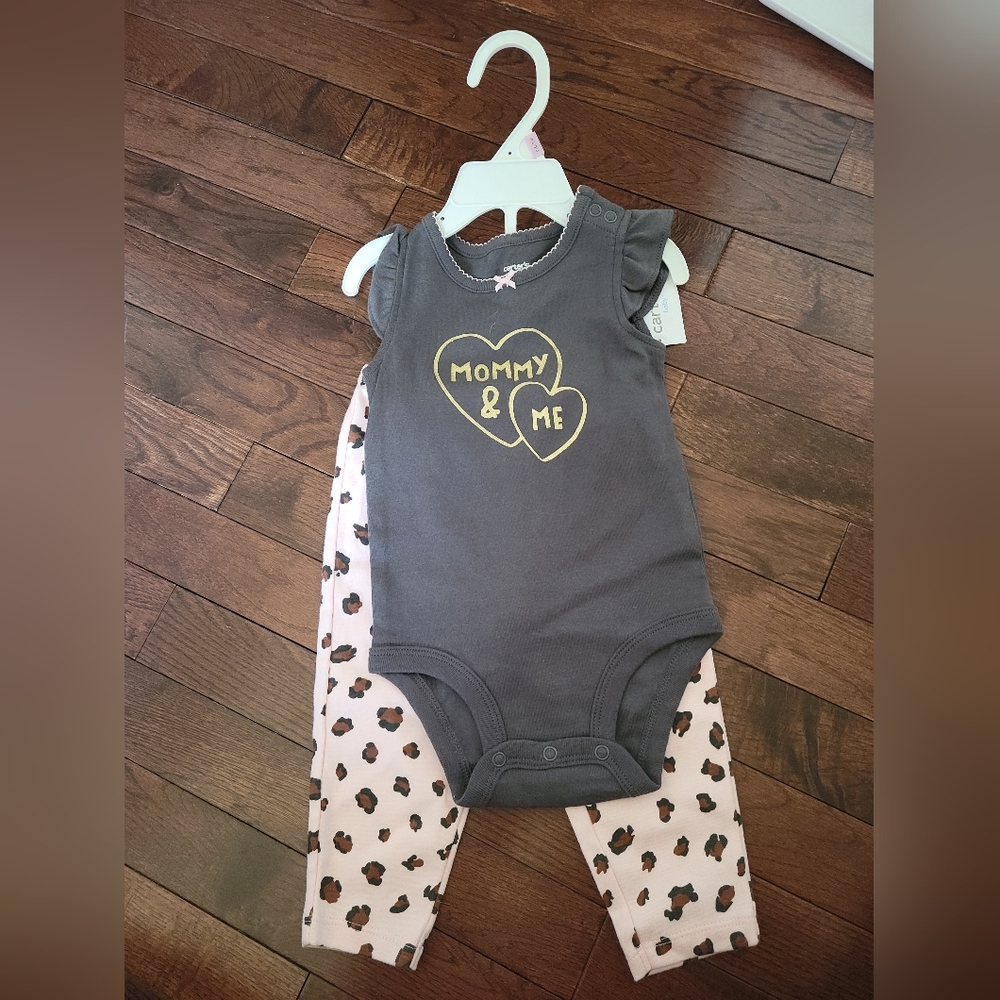 Carter's 9M Mommy & Me onsie and pants set. NWT